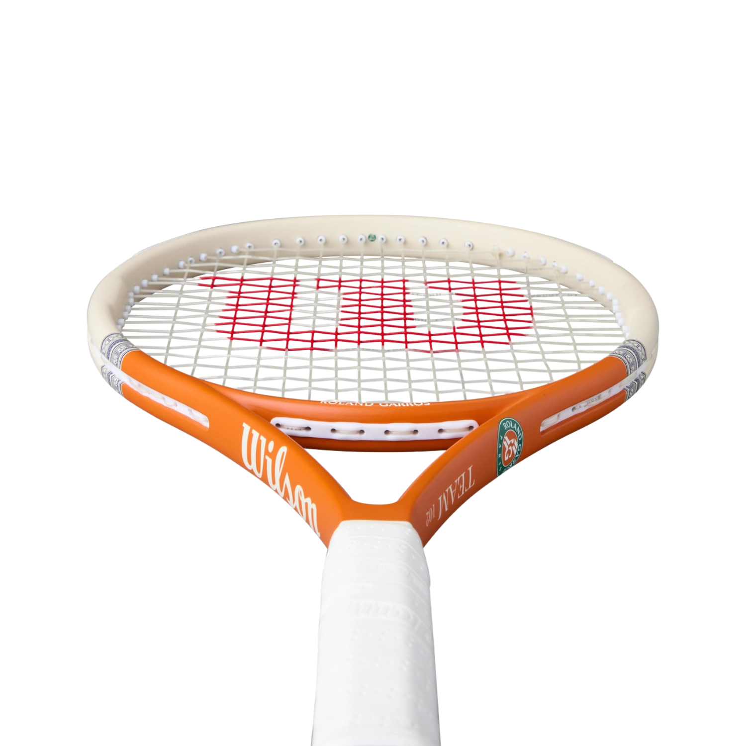 Wilson Roland Garros Team 102 2026 Tennis Racket - White/Orange Tennis Rackets Wilson