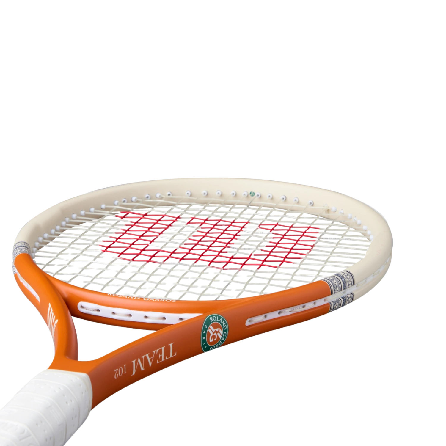 Wilson Roland Garros Team 102 2026 Tennis Racket - White/Orange Tennis Rackets Wilson