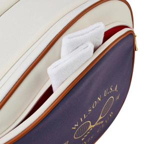 Wilson Heritage V2 6 Racket Bag - Cream/Navy Luggage Wilson