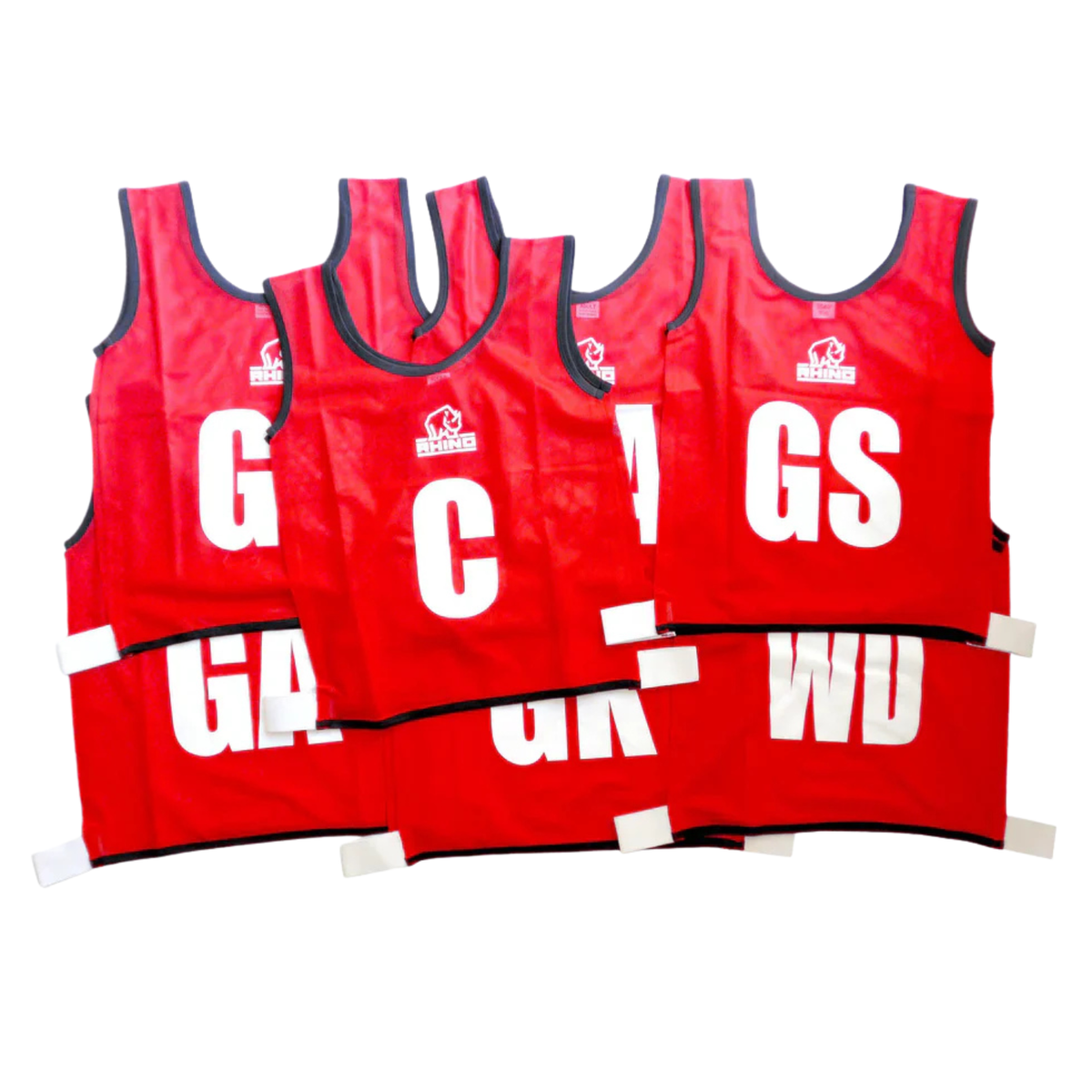 Rhino Netball Bib Set Red Netball Bibs Rhino