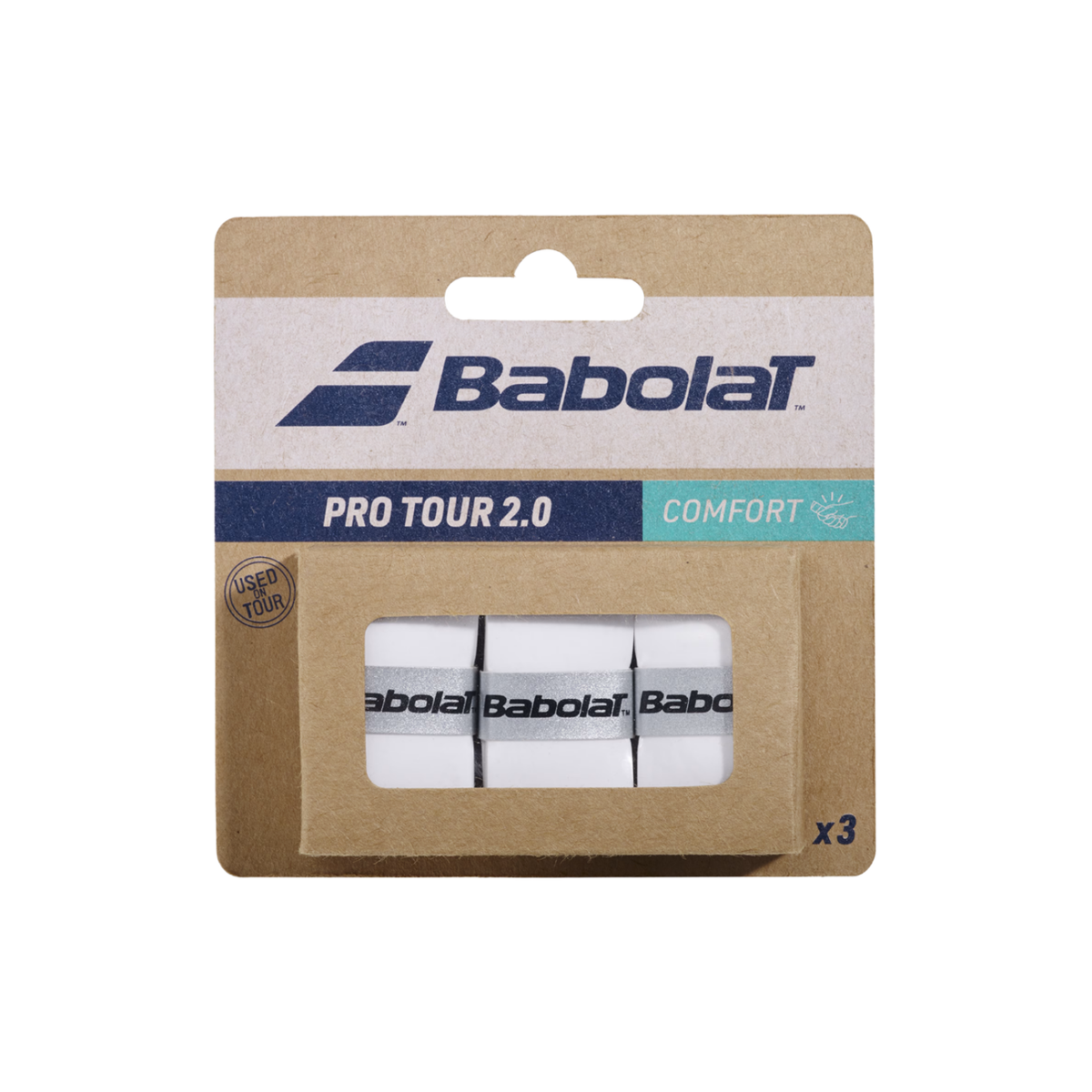 Babolat Pro Tour 2.0 Overgrip (3 Pcs) - White White 3 Pcs Accessories Babolat