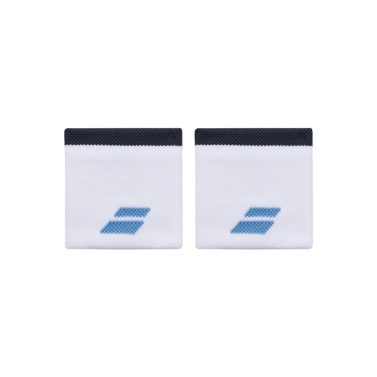 Babolat Logo Wristband Unisex (Twin Pack) - White/Drive Blue White Drive Blue 7.5 cm Accessories Babolat