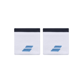 Babolat Logo Wristband Unisex (Twin Pack) - White/Drive Blue White Drive Blue 7.5 cm Accessories Babolat