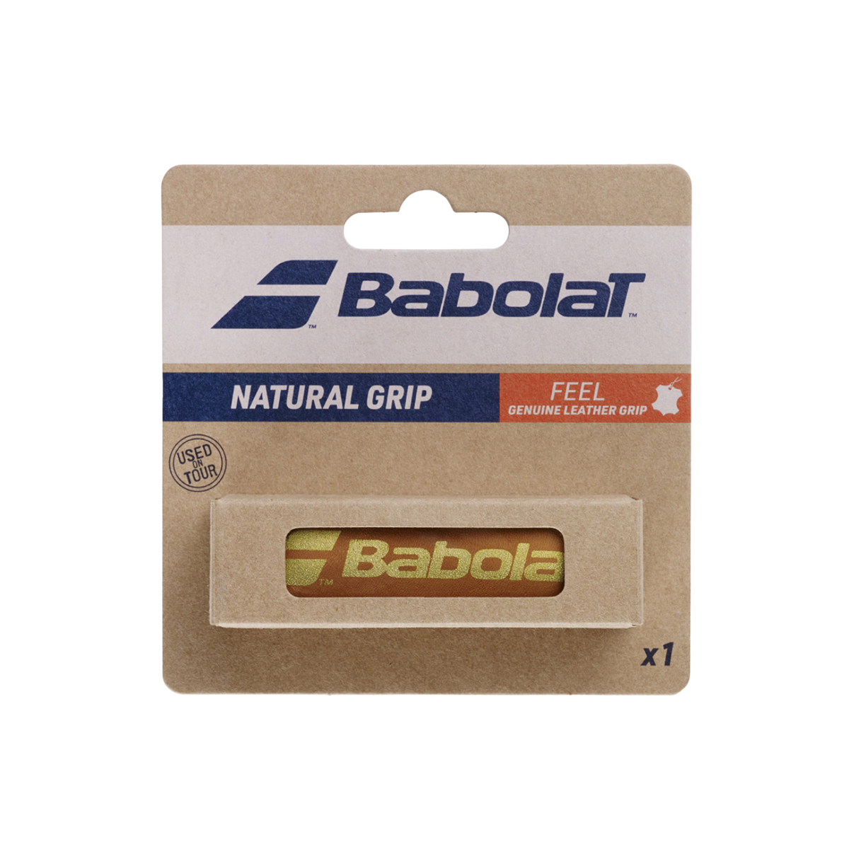 Babolat Natural Replacement Grip (Leather) - Brown Brown Single Leather Grip Babolat