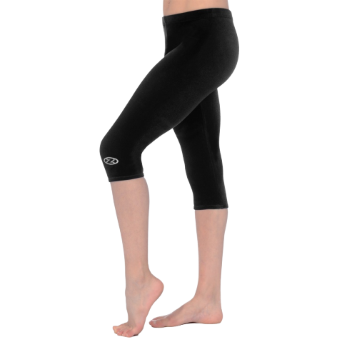 Zone Smooth Velour Capri Legging Z681B 34.0 BLACK Clothing Zone