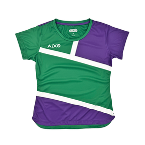 AIXO Court Womens T-Shirt - Green Green Purple Aixo
