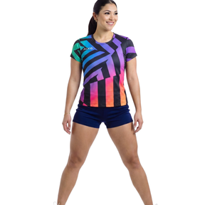 Aixo Rainbow Chaos Womens T-Shirt - Black T Shirt Aixo