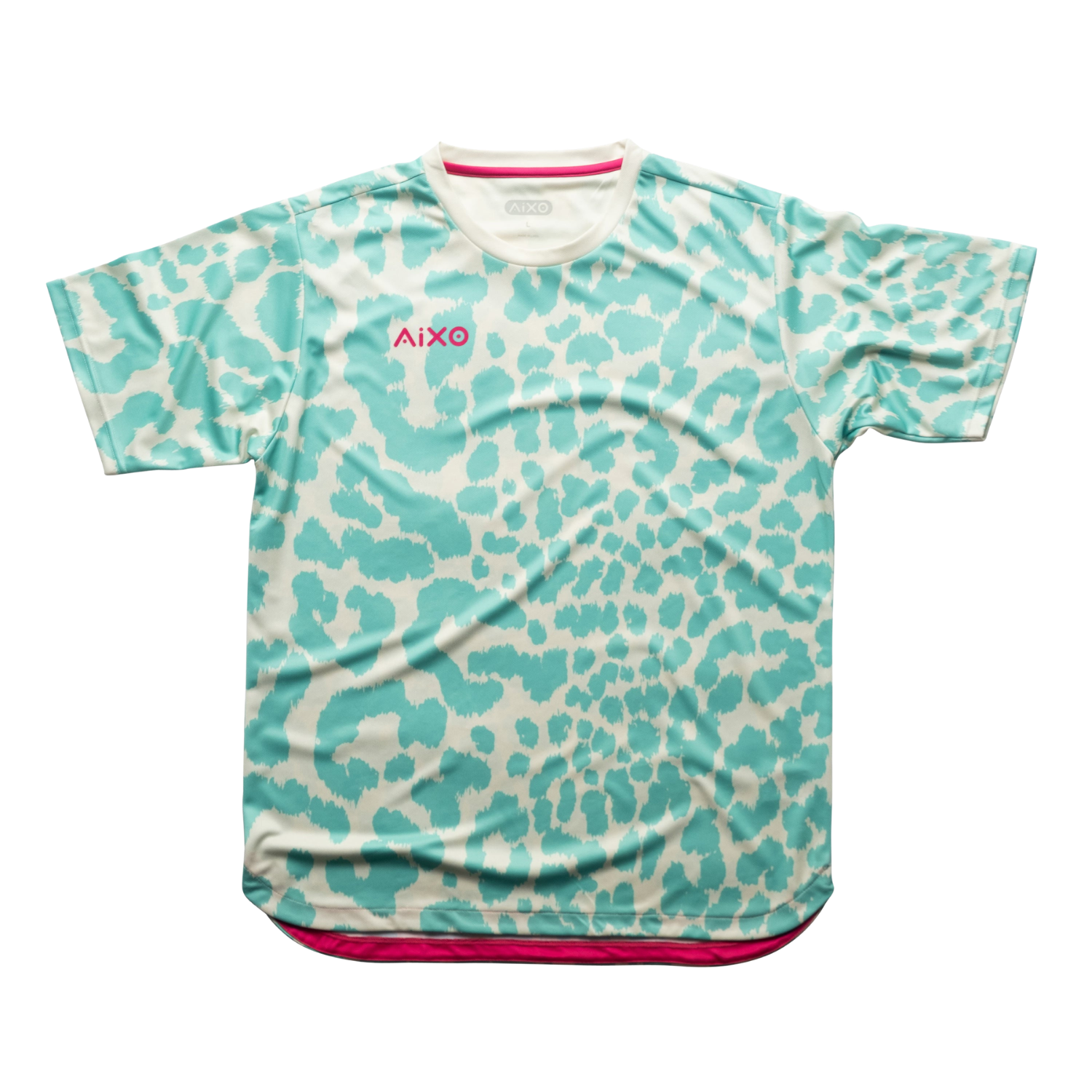 Aixo Leopard Mens T Shirt Ivory Ivory T Shirt Aixo