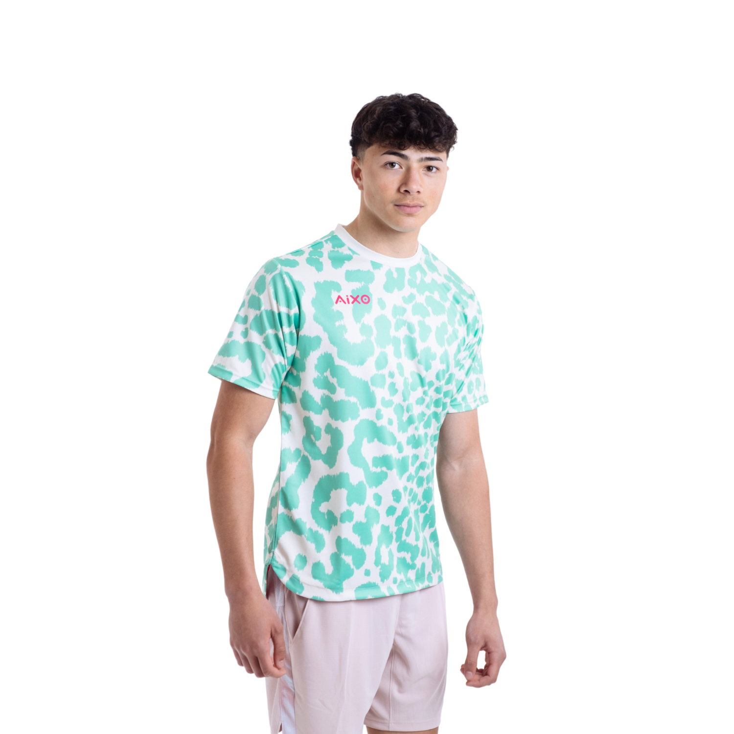Aixo Leopard Mens T Shirt Ivory T Shirt Aixo