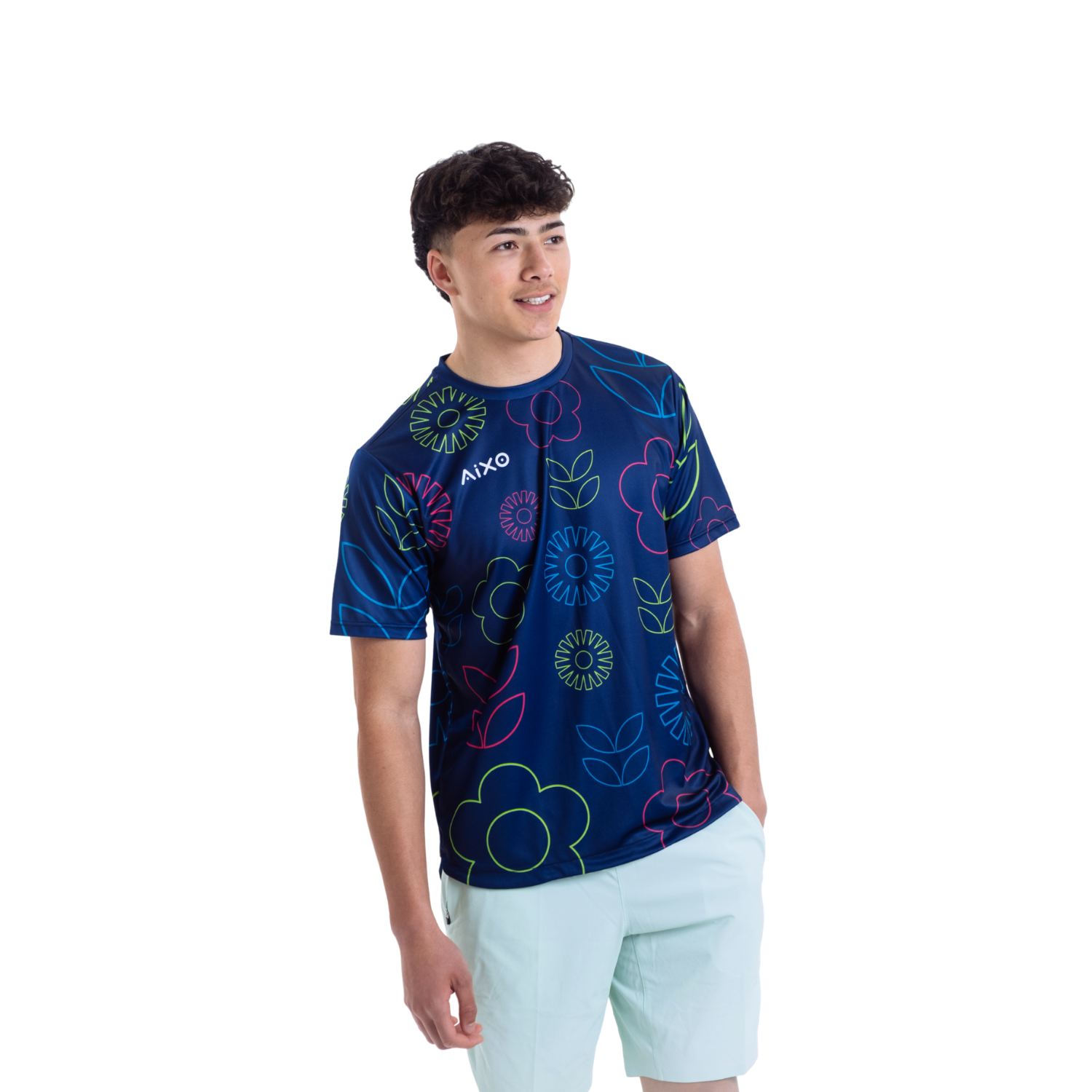 Aixo Spring Mens T Shirt Navy T Shirt Aixo