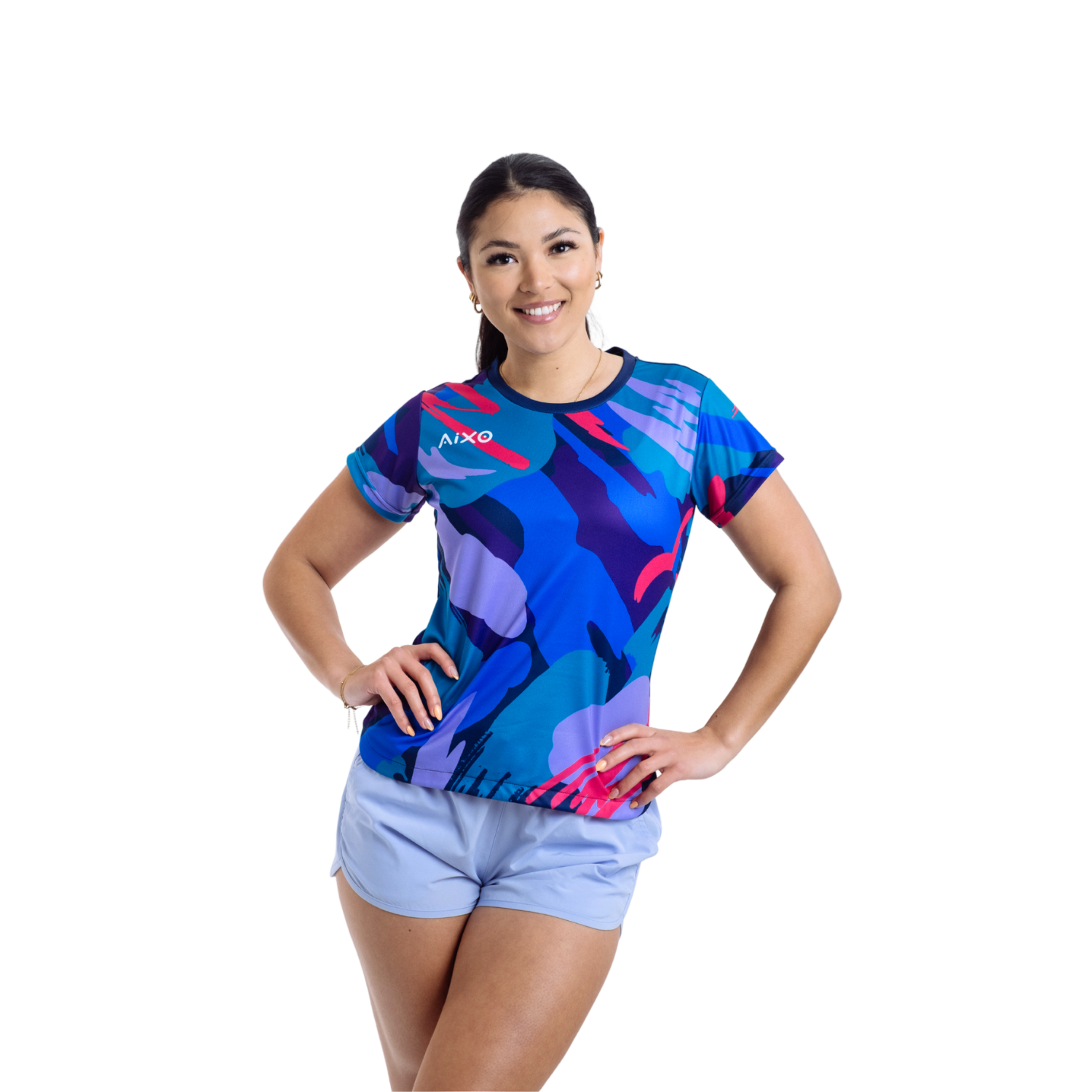 Aixo Abstract T-Shirt Womens (Multicolour Dark) T Shirt Aixo