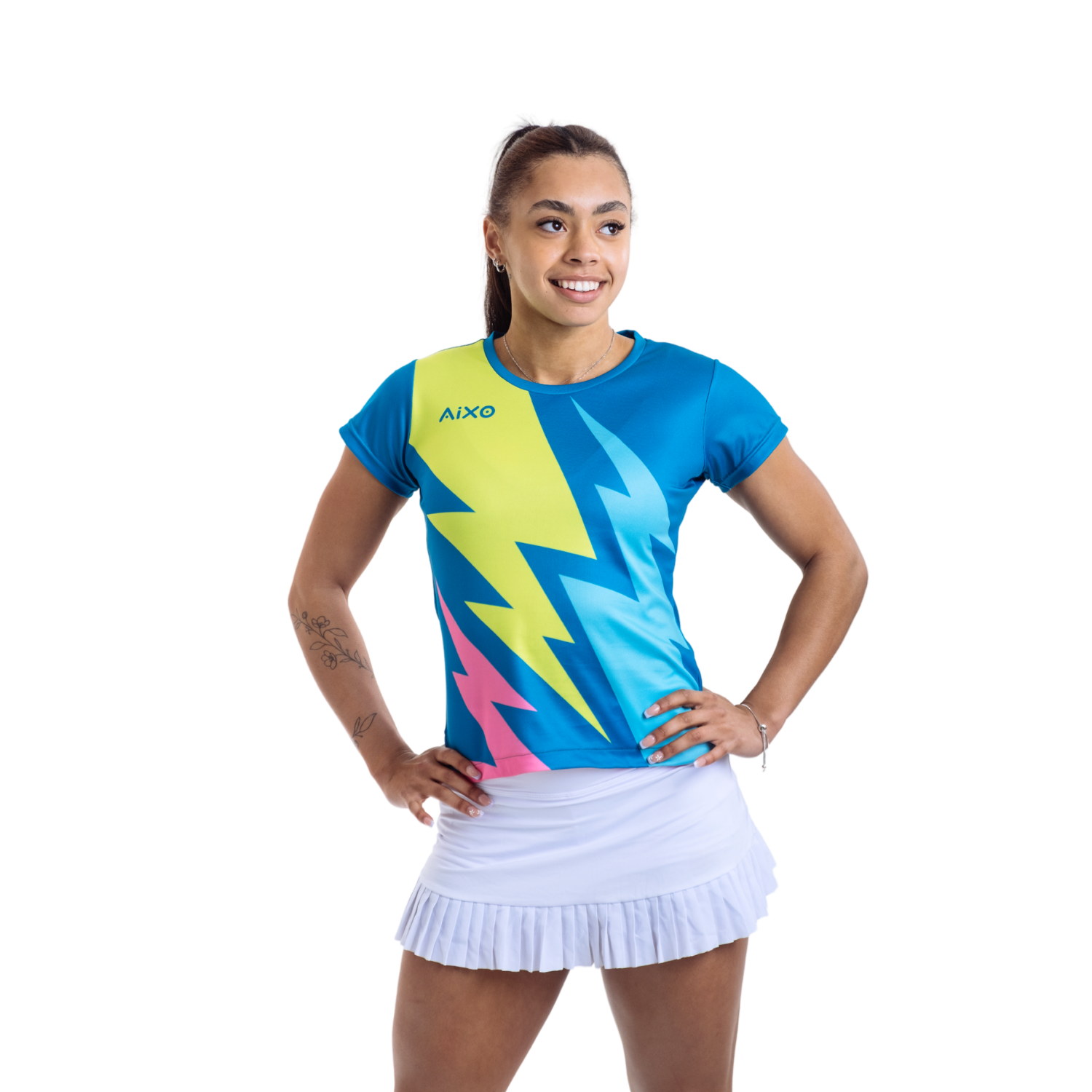 Aixo Bolt T-Shirt Womens (Pink) T Shirt Aixo