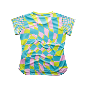 Aixo Checker Womens T Shirt Grey Check T Shirt Aixo