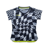 Aixo Checker Womens T Shirt Grey Check Grey Check T Shirt Aixo