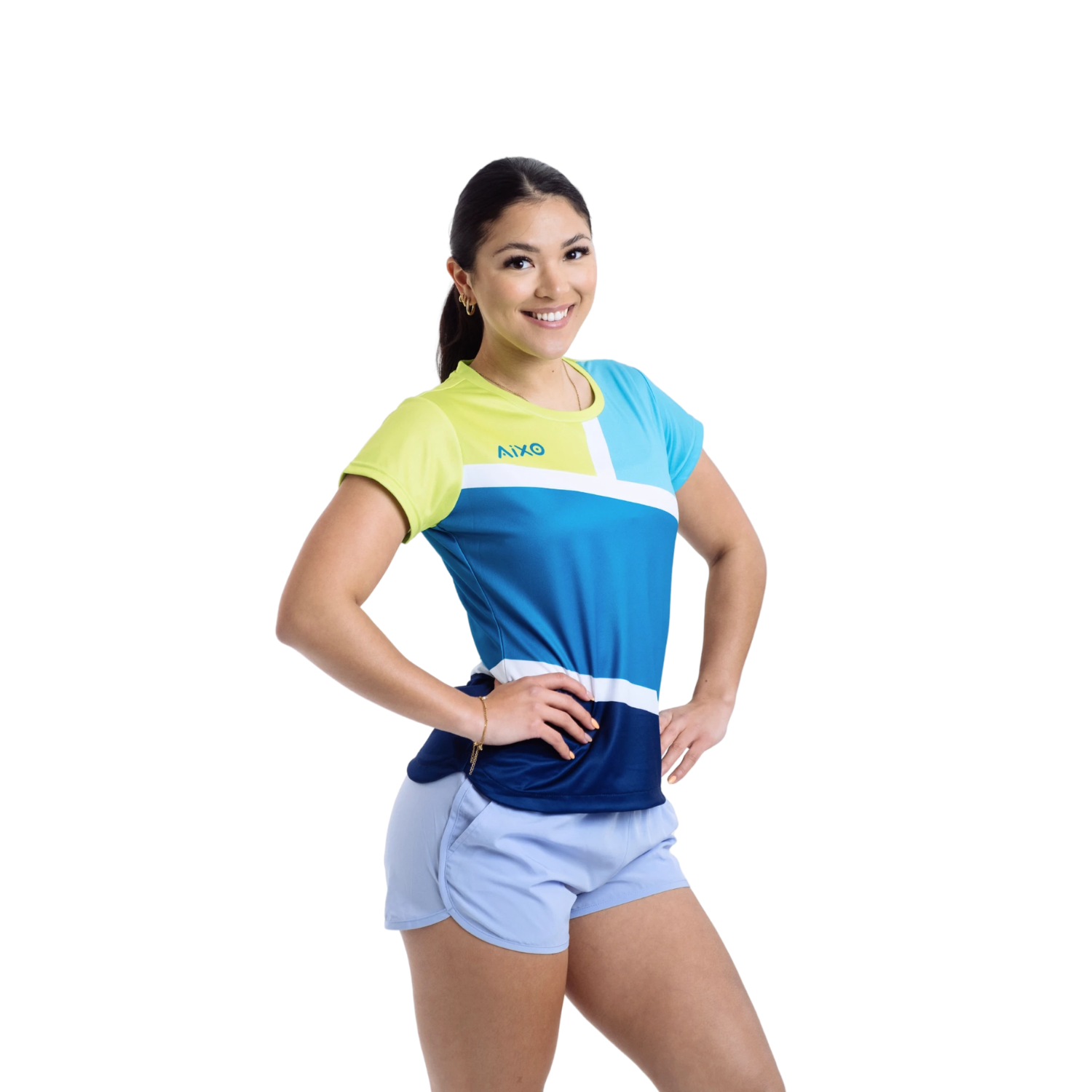 Aixo Court Womens T Shirt Teal T Shirt Aixo