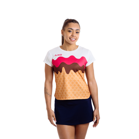 Aixo Sundae Womens T Shirt Vanilla Raspberry Chocolate T Shirt Aixo