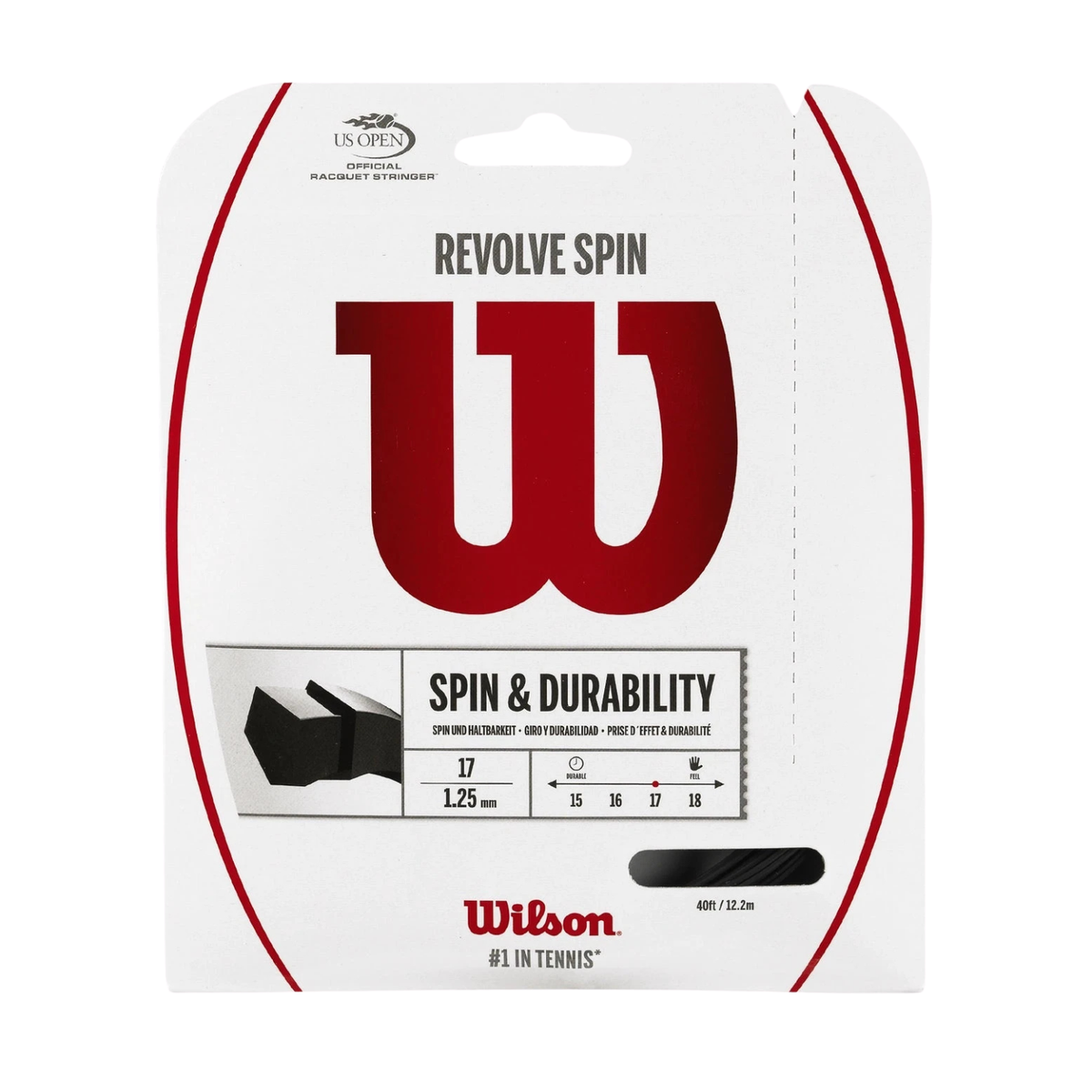 Wilson Revolve Spin 17 (WRZ958900) String Set Black BLACK 1.25mm 12M Set String (Packs) Wilson