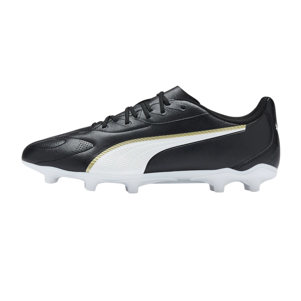 Puma King 20 Play FG/AG Football Shoe - Black/White/Gold Black White Gold shoes Puma