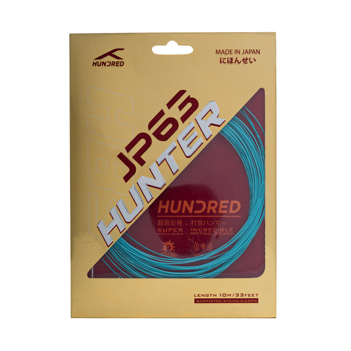 Hundred JP63 Hunter Badminton String Set - Moon Blue String (Packs) Hundred