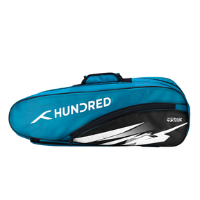 Hundred Cosmogear Badminton Kitbag - Teal Blue/Black Teal Blue Black 6 Racket Luggage Hundred
