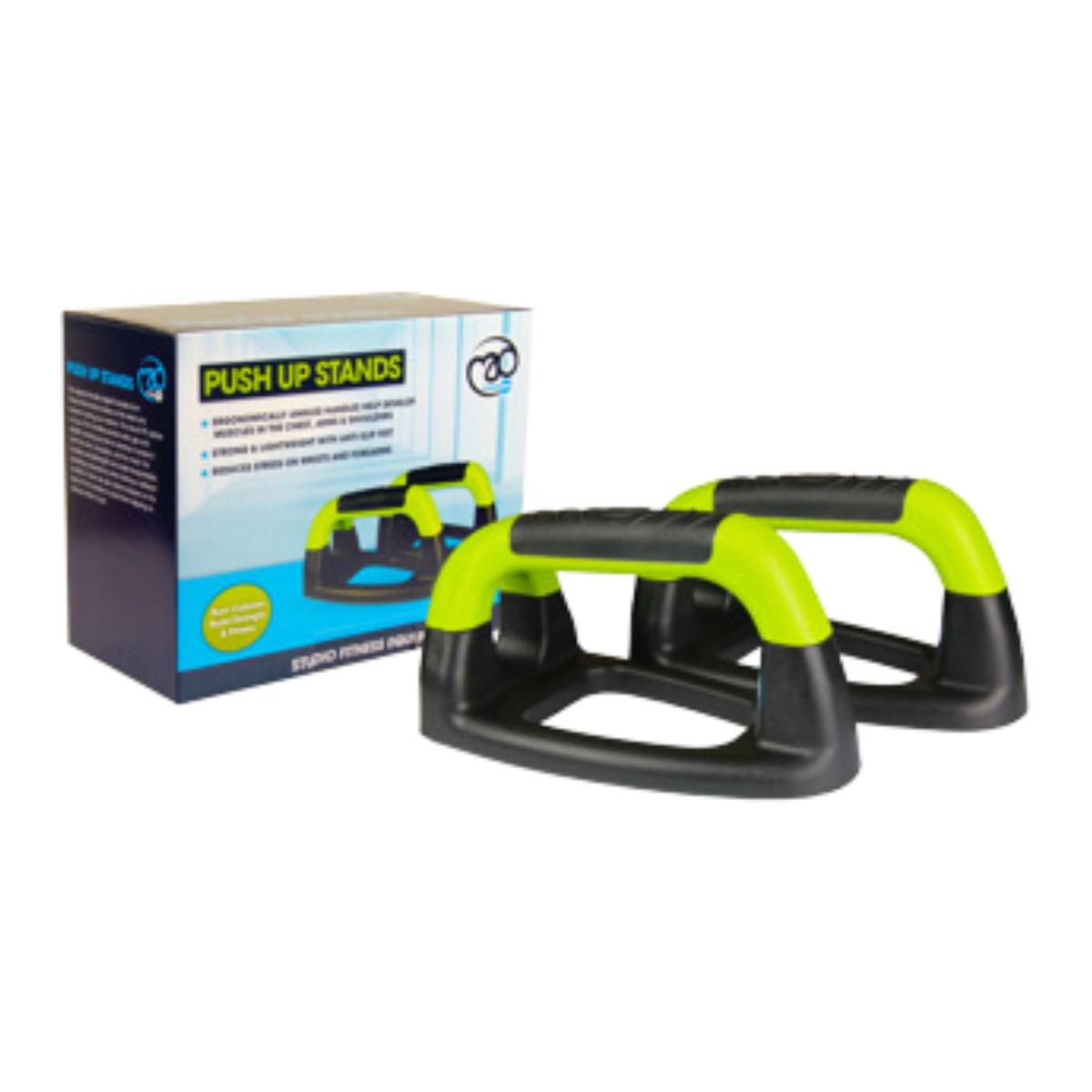 Fitness Mad FM Push Up Stands Pair - Black/Lime Green Exercise & Fitness Fitness Mad