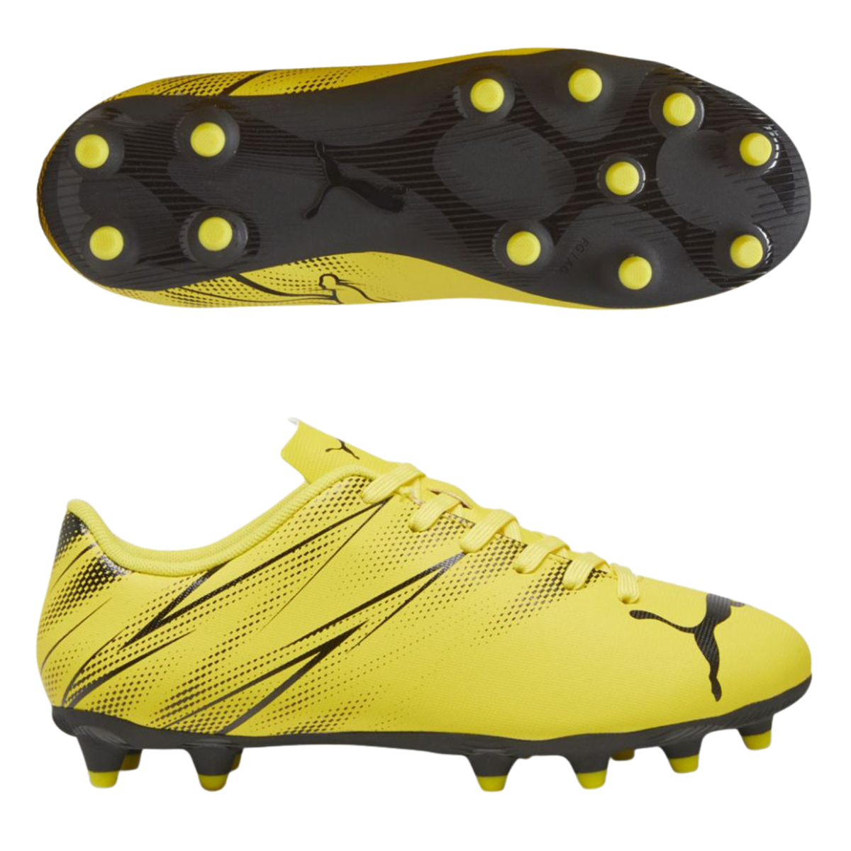 Puma Attacanto FG/AG Football Boots Junior - Yellow Blaze/ Puma Black Football Boots Puma