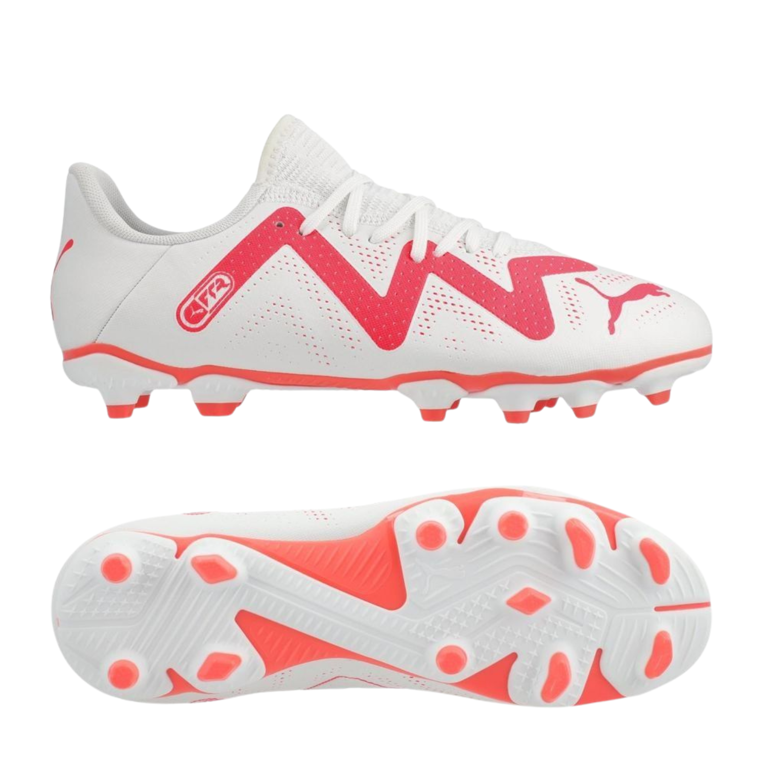 Puma Future Play FG/AG Football Boots Junior - Puma White/Fire Orchid (10738801) Football Boots Puma