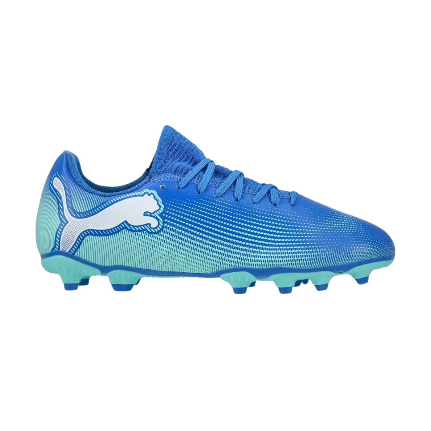 Puma Future 7 Play FG/AG Football Boots Junior - Hyperlink Blue/Mint/Puma White (107949-01) by Puma