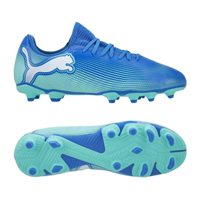 Puma Future 7 Play FG/AG Football Boots Junior - Hyperlink Blue/Mint/Puma White (107949-01) by Puma