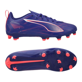 Puma Ultra 5 Play FG/AG Football Boots Junior - Lapis Lazuli/ Puma White/ Sunset Glow 107695 by Puma