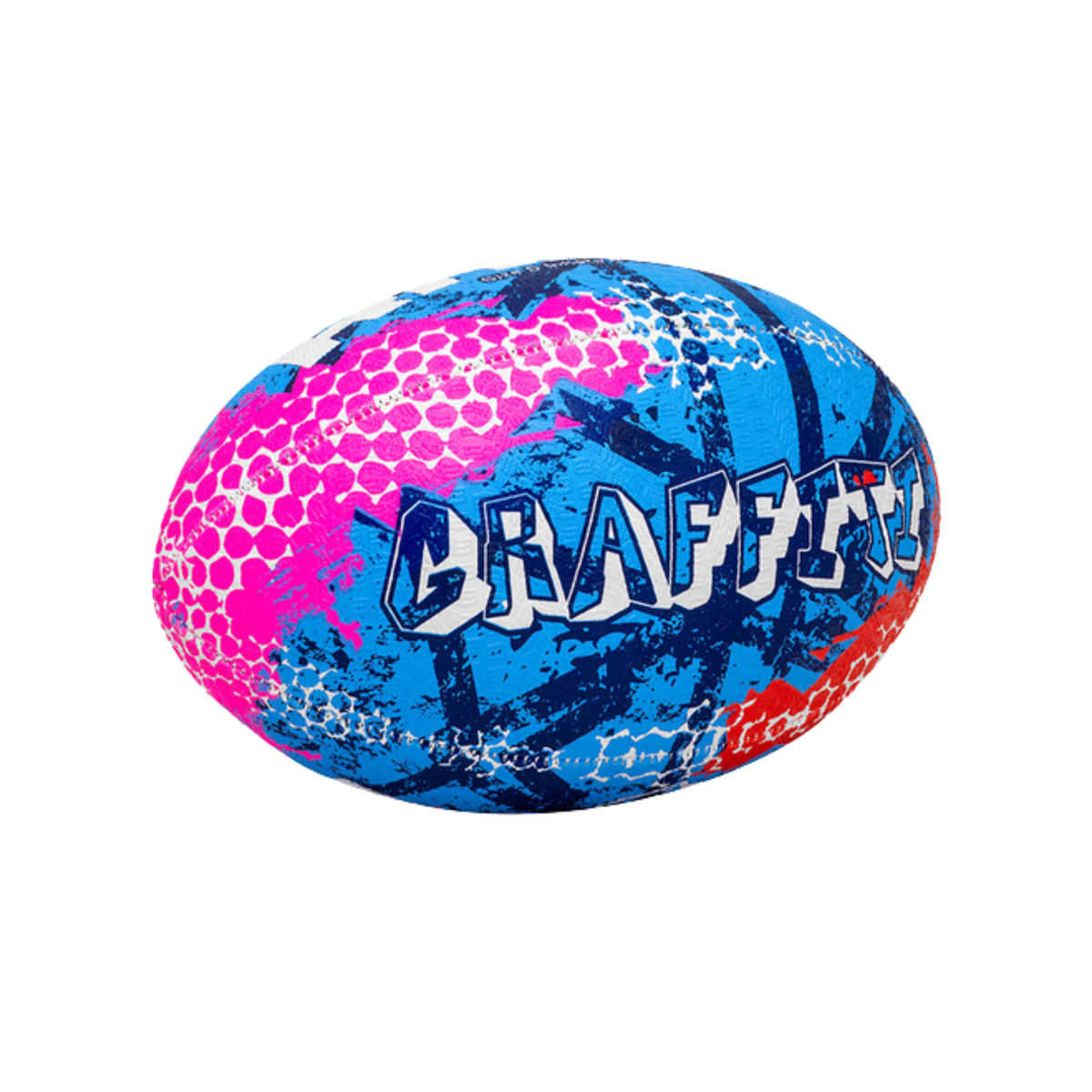 Rhino Graffiti Rugby Ball - Blue by Central Sports UK