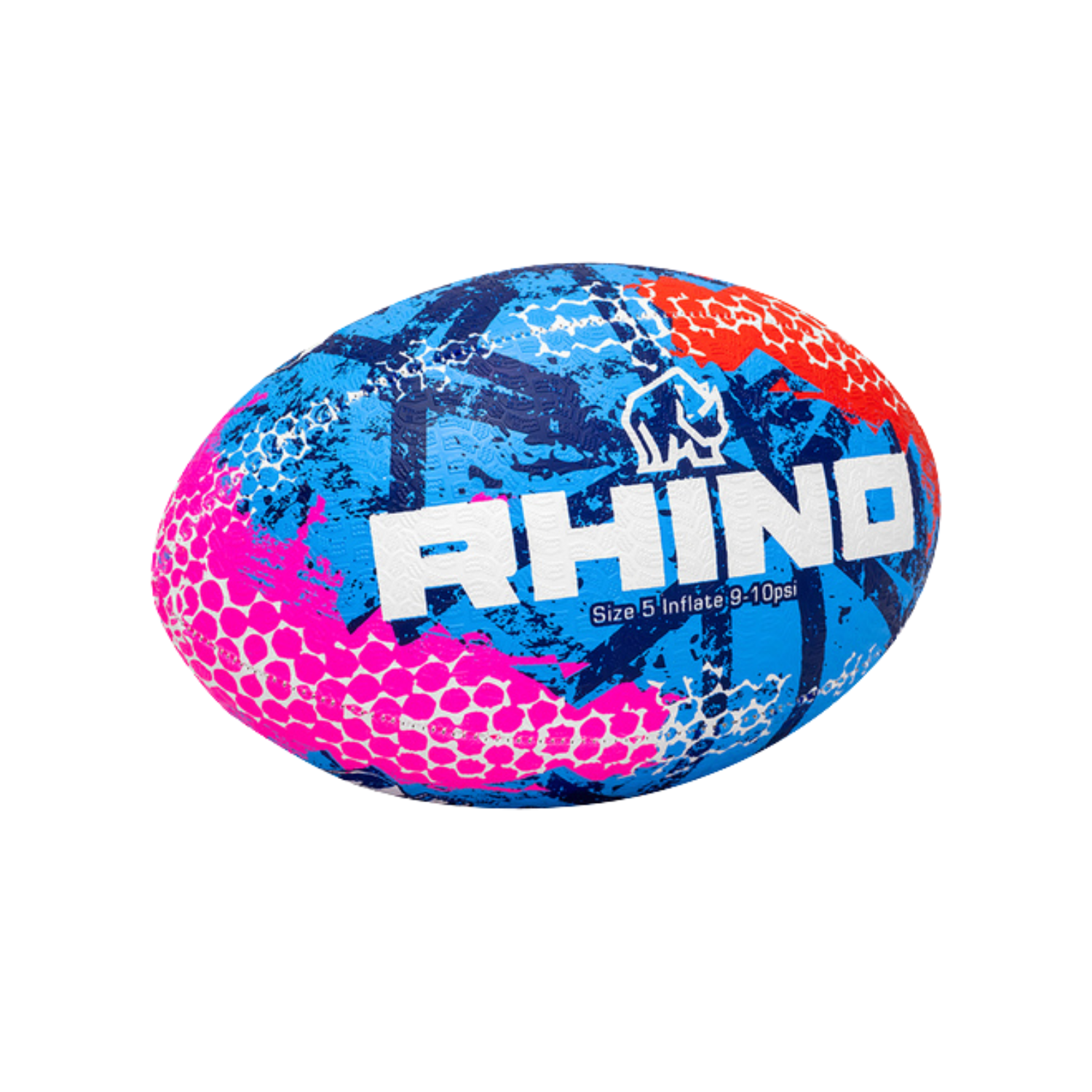 Rhino Graffiti Rugby Ball BLUE by Central Sports UK