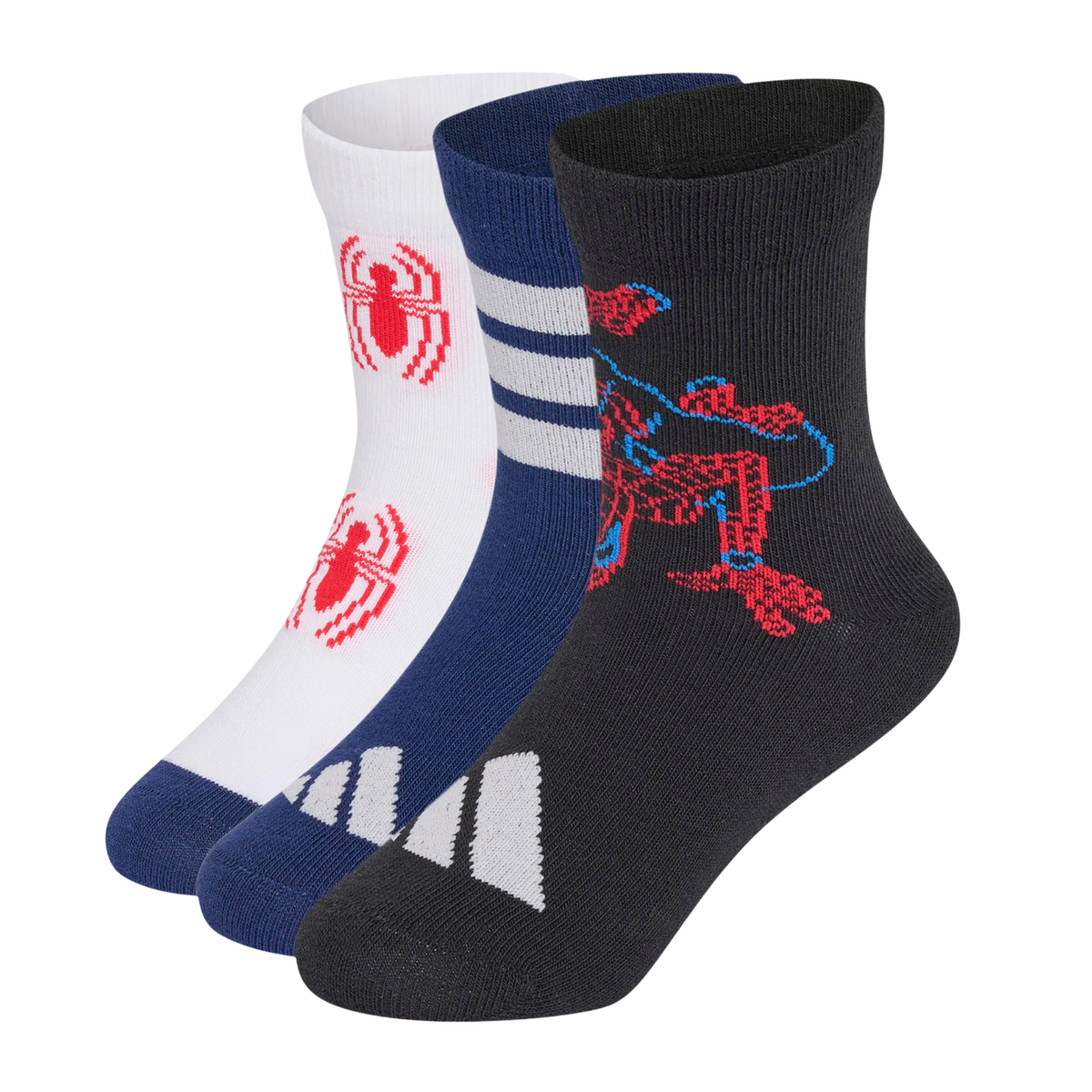Adidas Marvel Spider-Man Socks Kids - Black/Dark Blue/White KR2366 Clothing Adidas