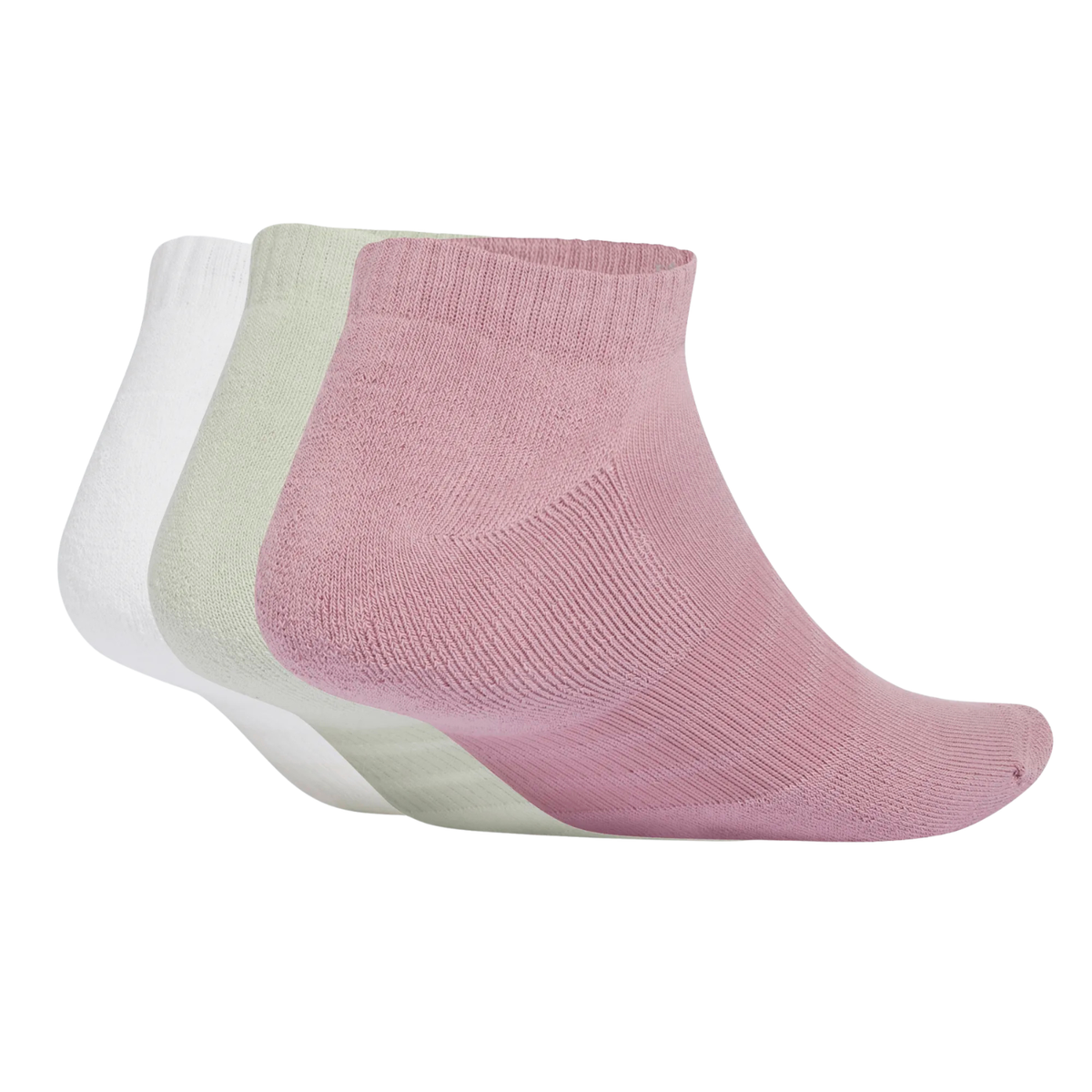 Adidas Cushioned Essentials Low 3 Pack Socks Unisex - Mauve/White/Green KQ6754 by Adidas