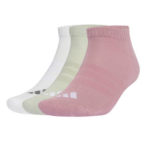 Adidas Cushioned Essentials Low 3 Pack Socks Unisex - Mauve/White/Green KQ6754 by Adidas