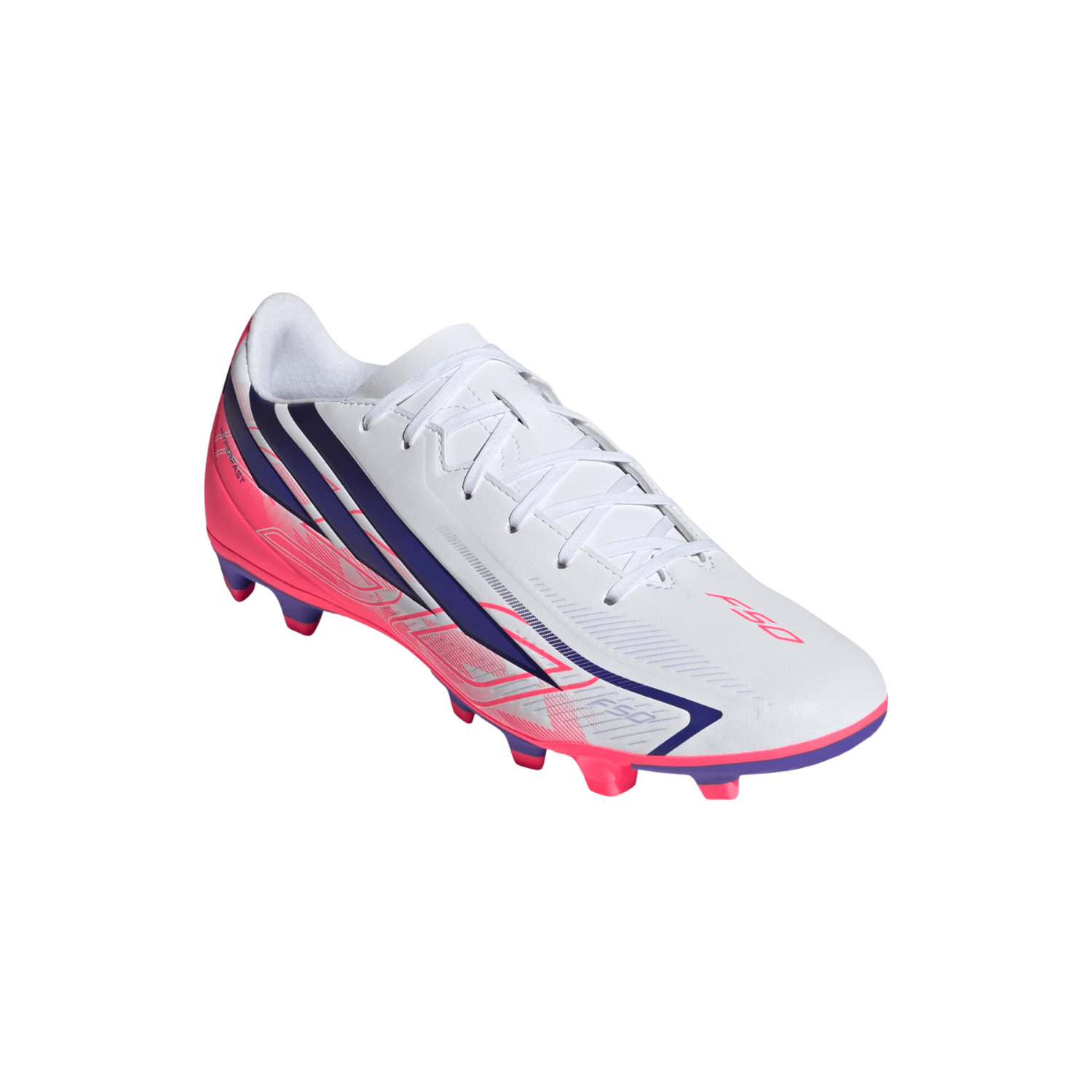 Adidas F50 Hyperfast Club FG/MG Football Boots Unisex - White/Purple/Pink Football Boots Adidas