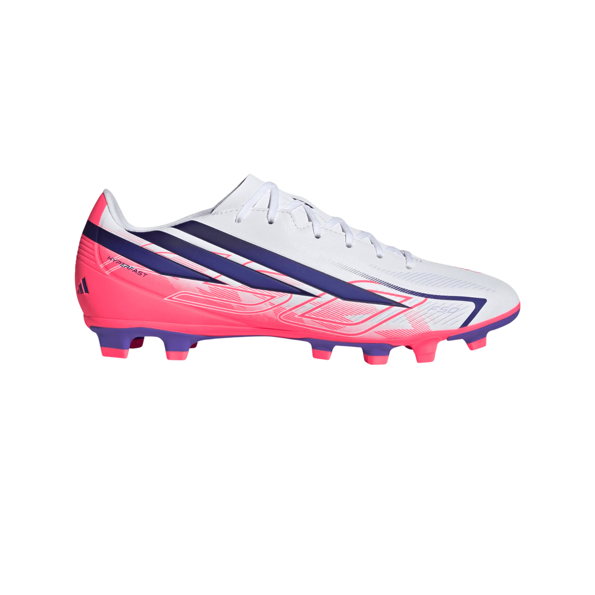 Adidas F50 Hyperfast Club FG/MG Football Boots Unisex - White/Purple/Pink Football Boots Adidas