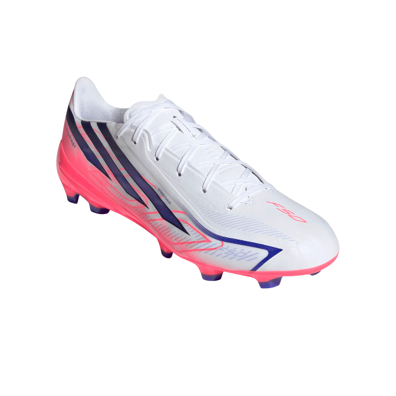 Adidas F50 Hyperfast League FG Football Boots Unisex - White/Purple/Pink Football Boots Adidas