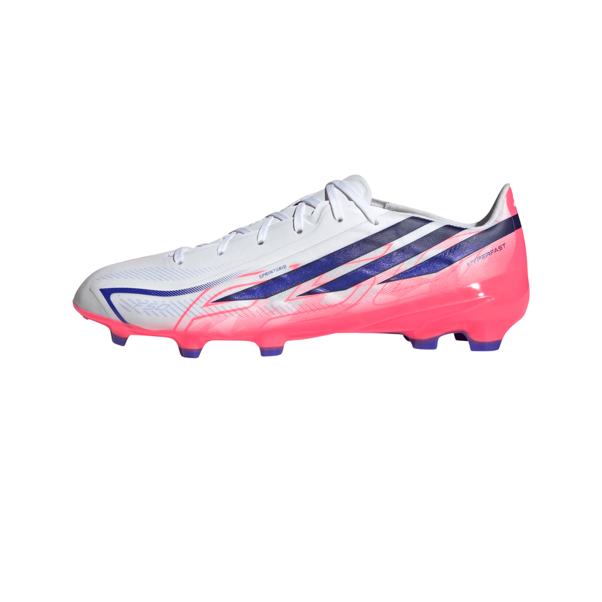 Adidas F50 Hyperfast League FG Football Boots Unisex - White/Purple/Pink White Purple Pink Football Boots Adidas