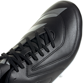 Adidas RS-15 firm ground rugby boots, black, close-up detail