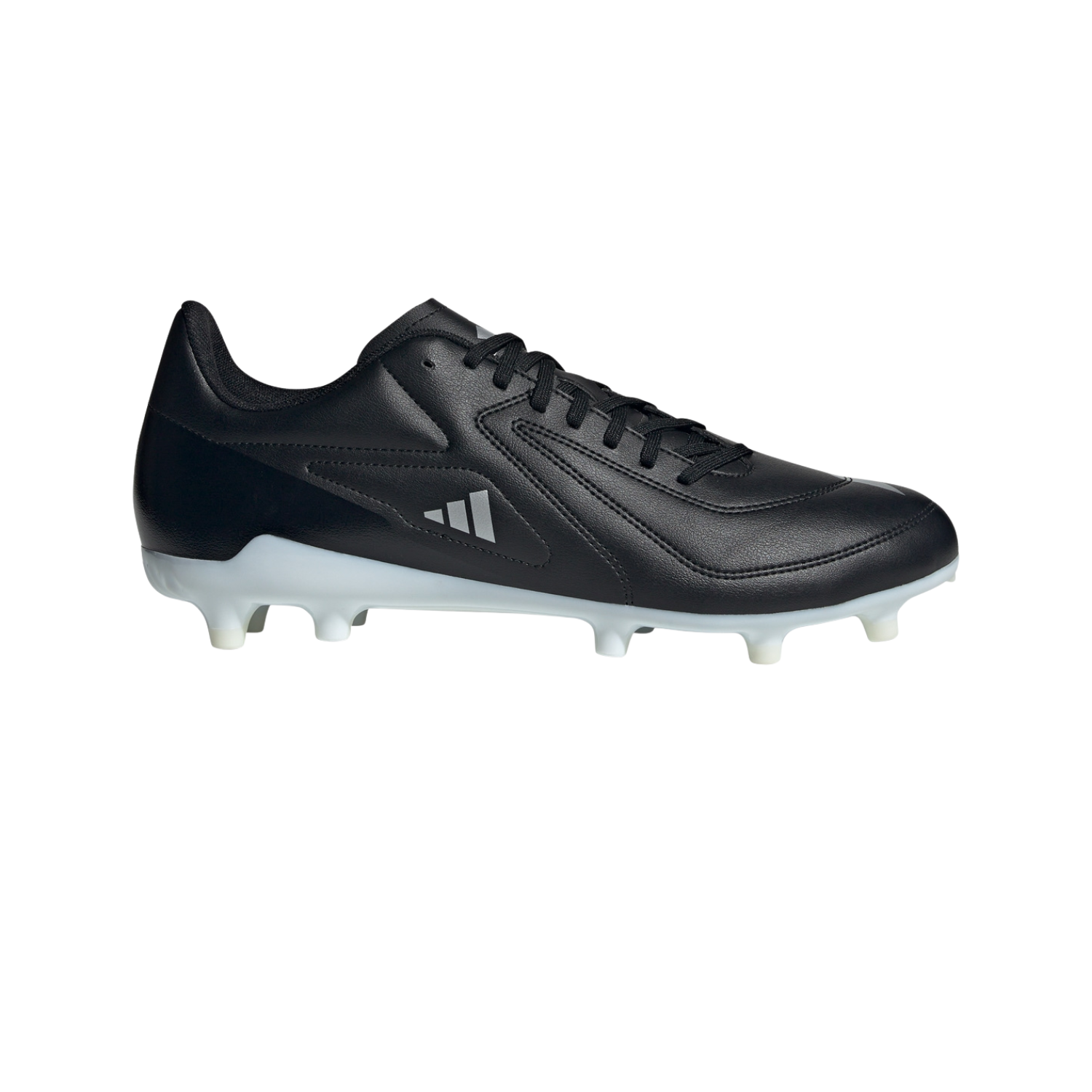 Adidas RS-15 firm ground rugby boots, black, back view