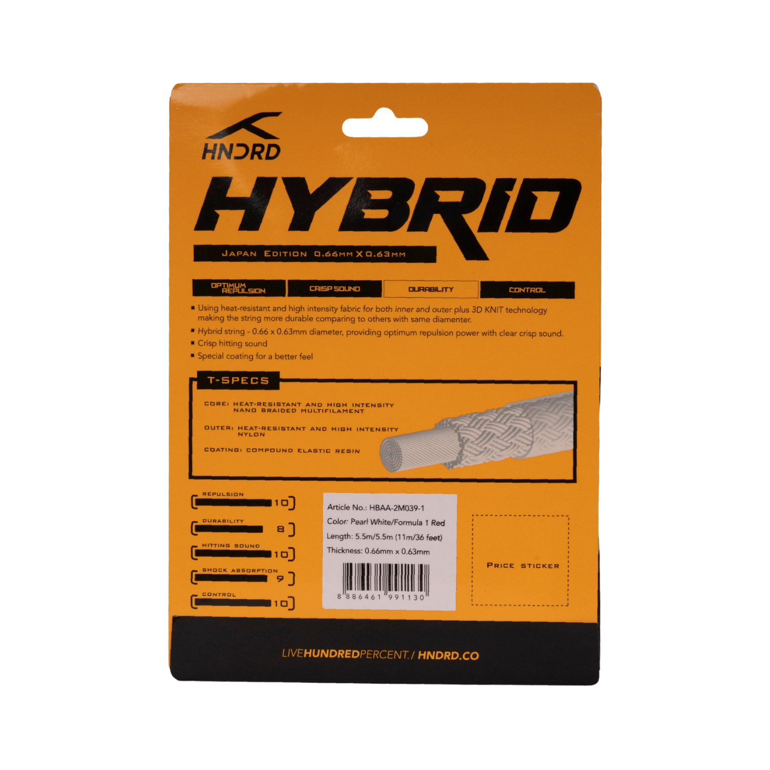 Hundred Hybrid Badminton String by Hundred