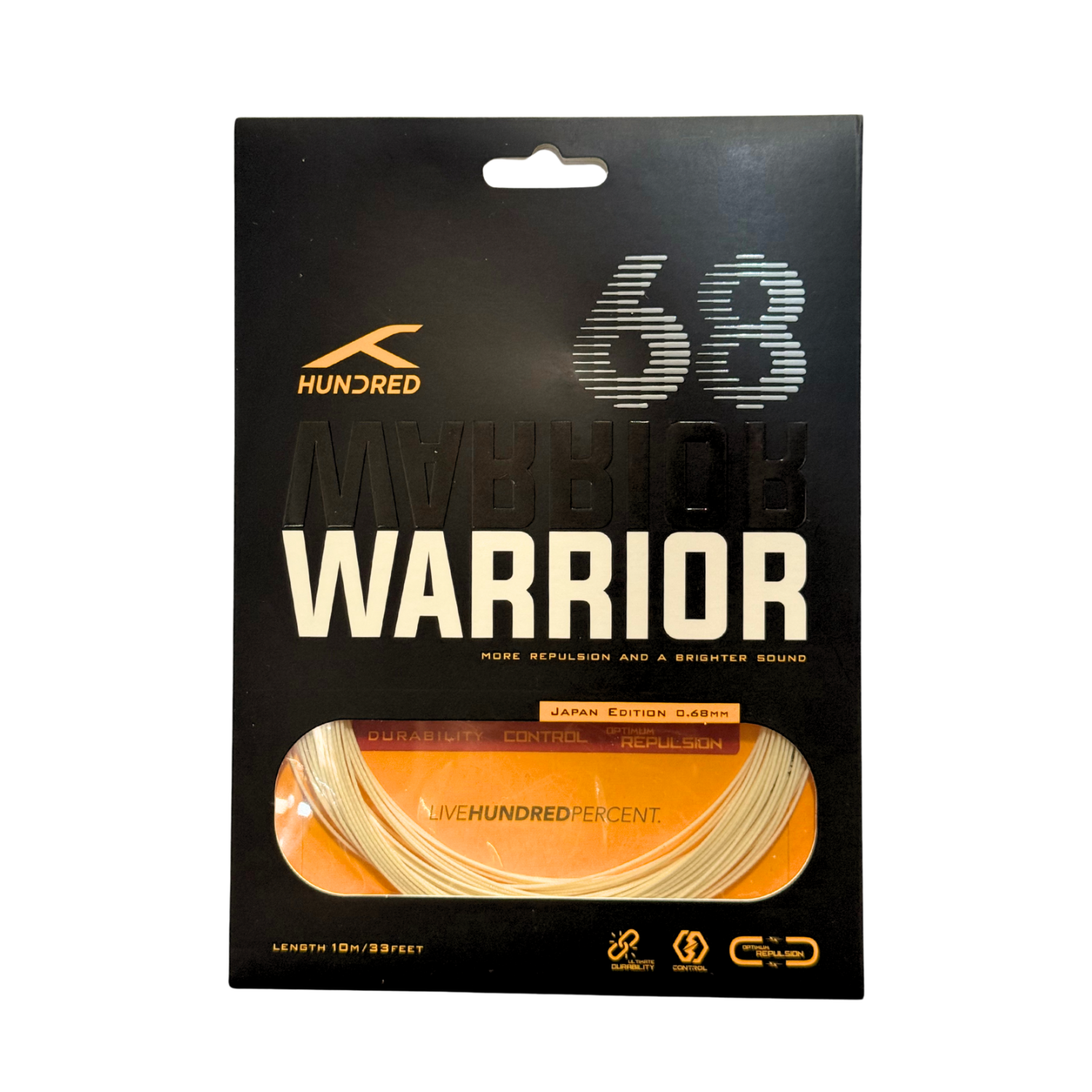 Hundred 68 Warrior Badminton String (0.68mm) - Sorbet Lime by Hundred