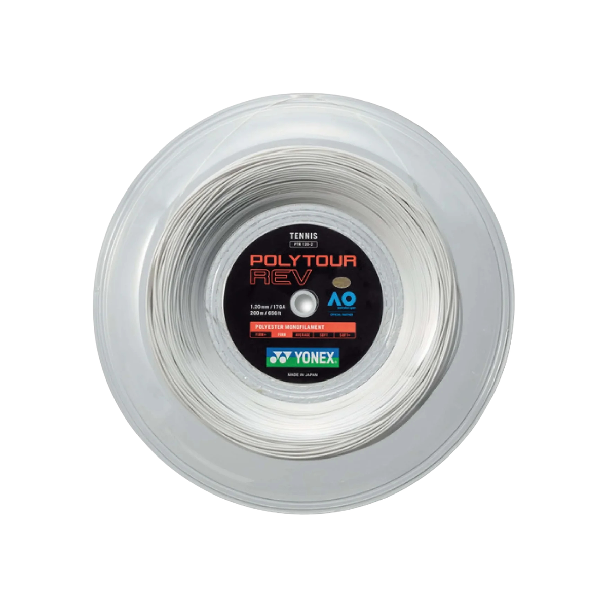 Yonex Polytour Rev 120 Tennis String Reel - White White 1.20mm 200m Tennis String Yonex