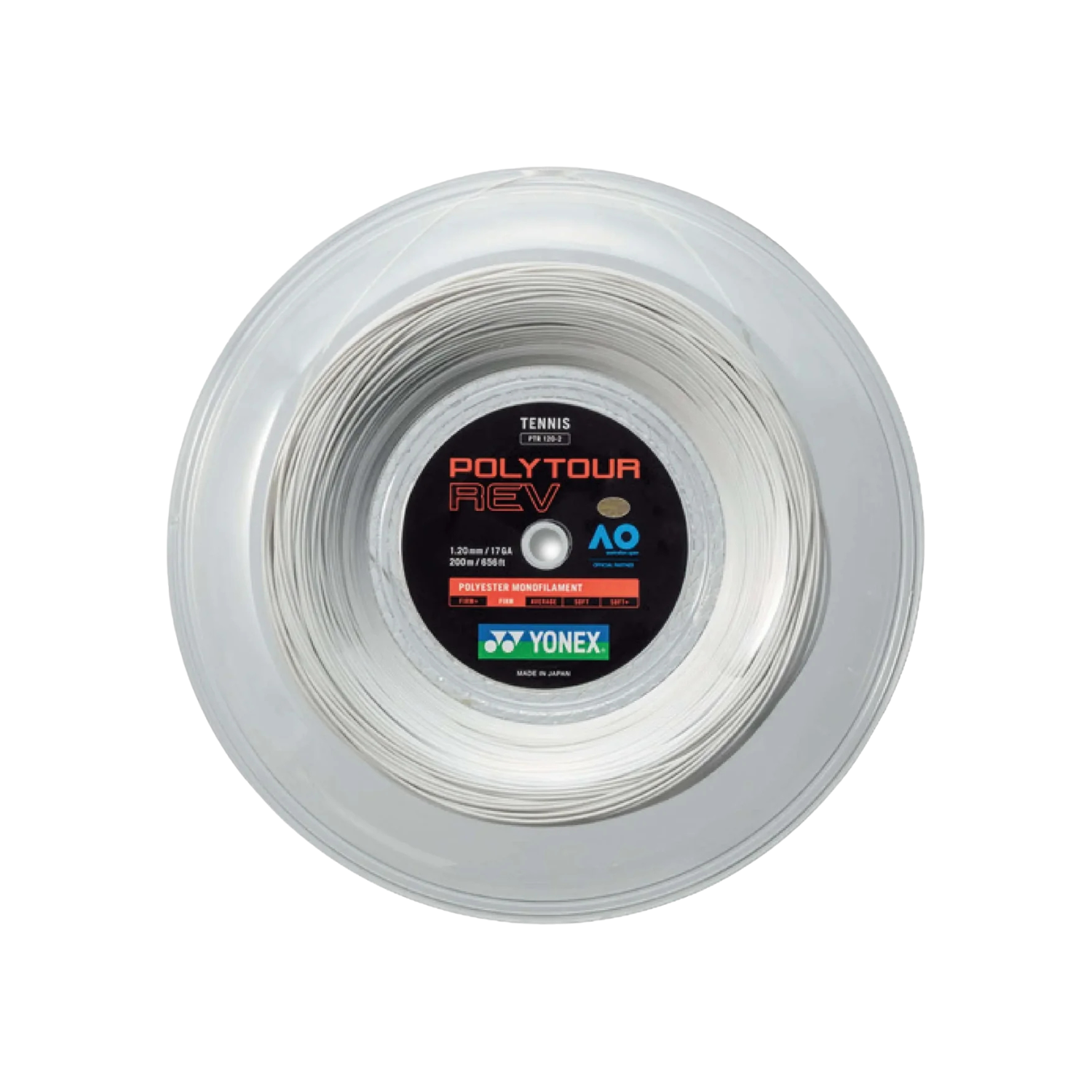 Yonex Polytour Rev 120 Tennis String Reel - White White 1.20mm 200m Tennis String Yonex