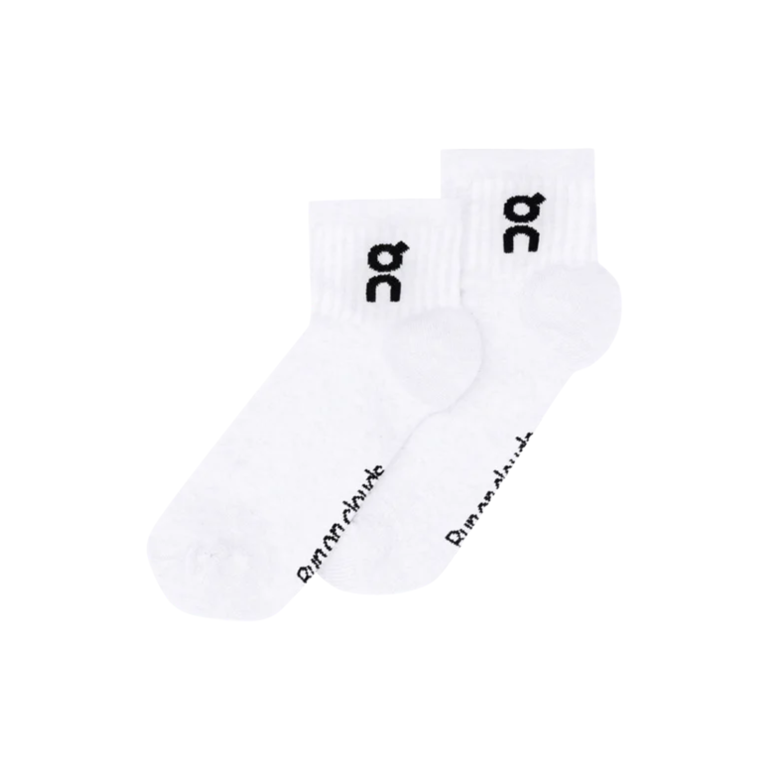 On Running Logo Sock Mid 3 Pack Unisex - White Socks On Running