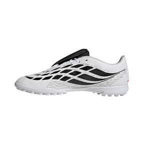 Adidas Predator Club Fold-Over Tongue turf boots, White/Red/Black, back view
