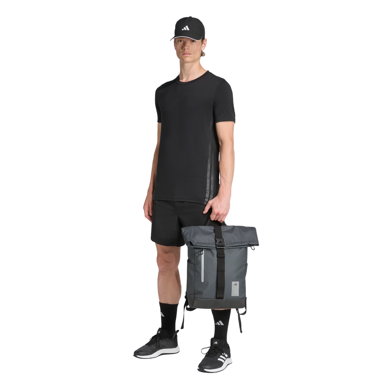 Adidas Hybrid Backpack Rolltop - Carbon/Black Luggage Adidas