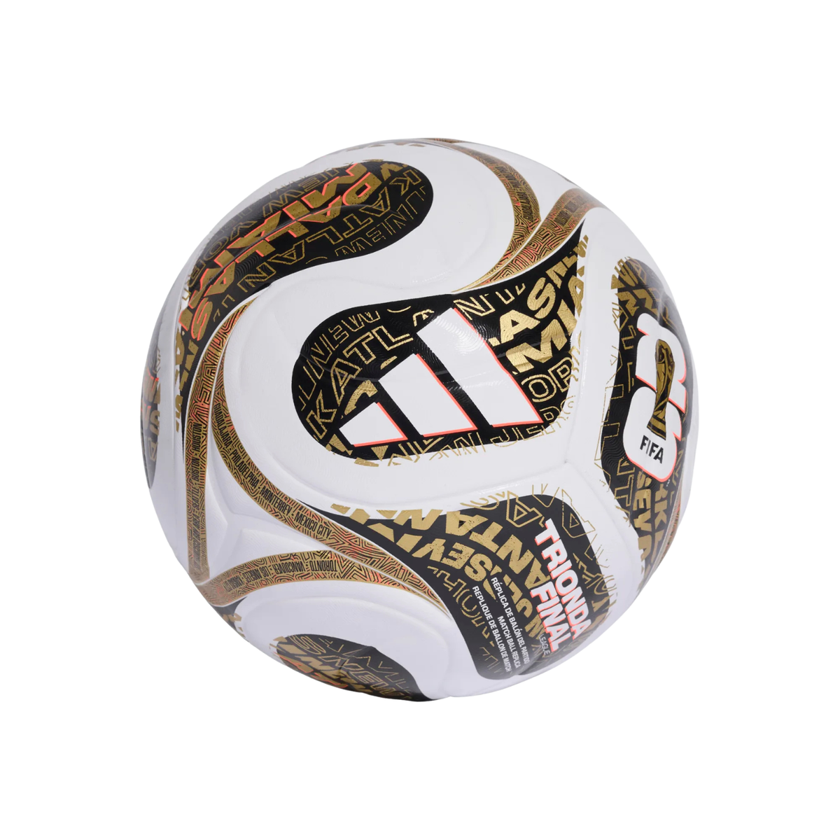 Adidas Trionda World Cup Finals League Football - White/Black/Gold Footballs Adidas