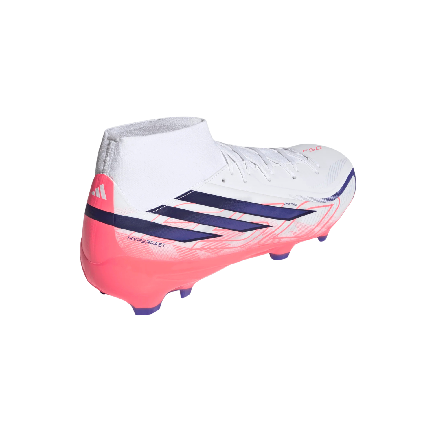Adidas F50 Hyperfast League Mid FG Football Boots Unisex - White/Purple/Pink Football Boots Adidas
